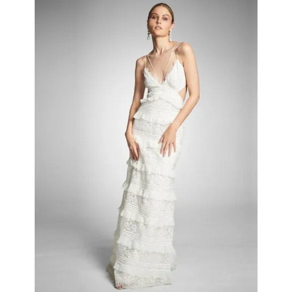 SACHIN + BABI Dress Size 14 Evening Gown NEW Nina Cream Lace Maxi Long Ivory - Picture 1 of 10